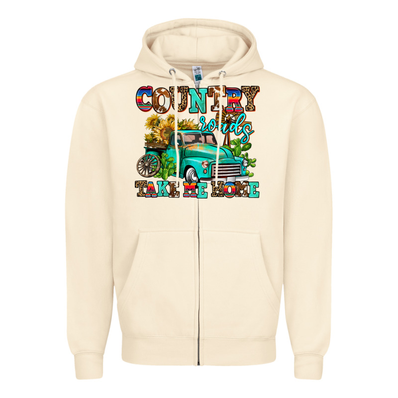Country Roads Take Me Home Zipper Hoodie by AdoDesignShop | Teevron