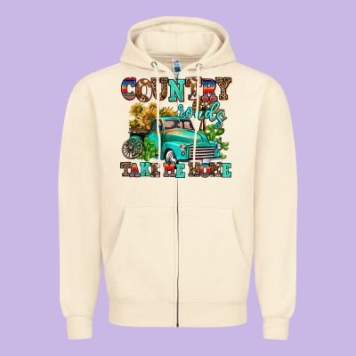 Country Roads Take Me Home Zipper Hoodie Designed By Adodesignshop