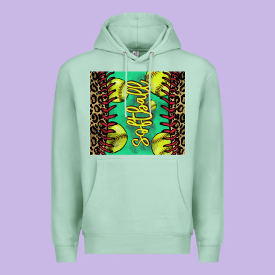 Softball Leopard Premium Hoodie Designed By Nancycooperartshop