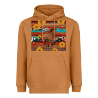 Meerkat western horse and sunflowers cowhide leopard with aztec Heavyweight Hoodie - Artiststas