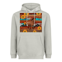 Moon Dust western horse and sunflowers cowhide leopard with aztec Heavyweight Hoodie - Artiststas