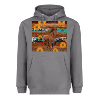 Storm western horse and sunflowers cowhide leopard with aztec Heavyweight Hoodie - Artiststas