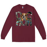 Burgundy dog mom Long Sleeve Tee - SublimationCraftShop