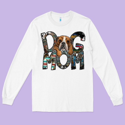 Dog Mom Long Sleeve Tee Designed By Sublimationcraftshop