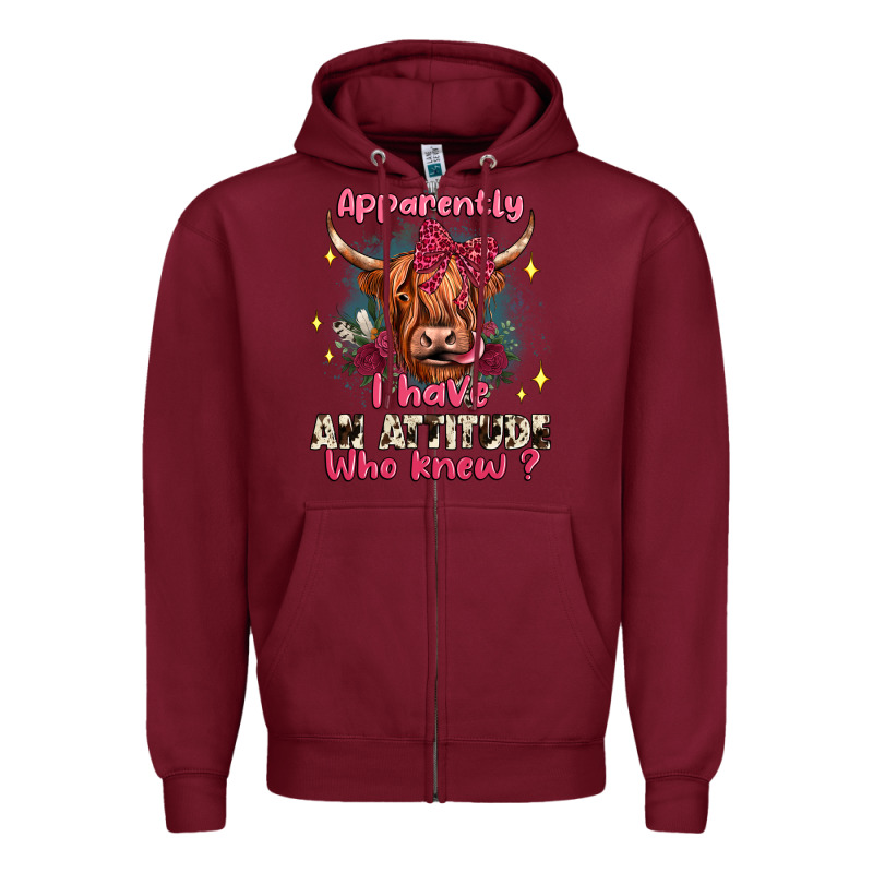 Apparently I Have An Attitude Who Knew Zipper Hoodie by JahusDesignShop | Teevron