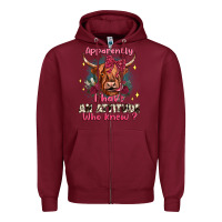 Burgundy apparently i have an attitude who knew Zipper Hoodie - JahusDesignShop