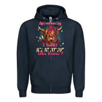Navy apparently i have an attitude who knew Zipper Hoodie - JahusDesignShop