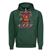 Sports Green apparently i have an attitude who knew Zipper Hoodie - JahusDesignShop