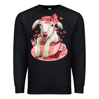 Black valentines day lamb Premium Sweatshirt - Jasminsmagicworld