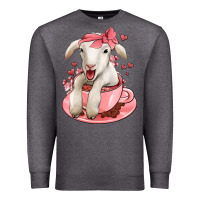 Charcoal Heather valentines day lamb Premium Sweatshirt - Jasminsmagicworld