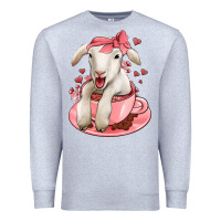 Heather Grey valentines day lamb Premium Sweatshirt - Jasminsmagicworld
