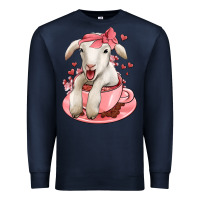 Navy valentines day lamb Premium Sweatshirt - Jasminsmagicworld