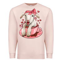 Pale Pink valentines day lamb Premium Sweatshirt - Jasminsmagicworld