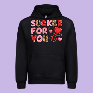 Lovethemed Typography With Heart Lollipop Urban Hoodie Designed By Lillyallendesigns