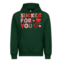 Forest Green lovethemed typography with heart lollipop Urban Hoodie - LillyAllenDesigns