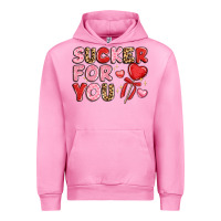 Fuchsia Pink lovethemed typography with heart lollipop Urban Hoodie - LillyAllenDesigns