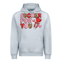 Heather Grey lovethemed typography with heart lollipop Urban Hoodie - LillyAllenDesigns