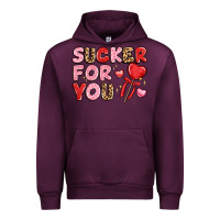Mauve Wine lovethemed typography with heart lollipop Urban Hoodie - LillyAllenDesigns