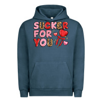 Pigment Midnight Navy lovethemed typography with heart lollipop Urban Hoodie - LillyAllenDesigns