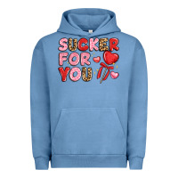 Pigment Pebble Blue lovethemed typography with heart lollipop Urban Hoodie - LillyAllenDesigns
