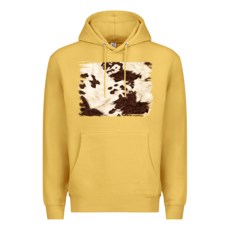 Brown Cowhide Background Premium Hoodie by NancyCooperArtShop | Teevron
