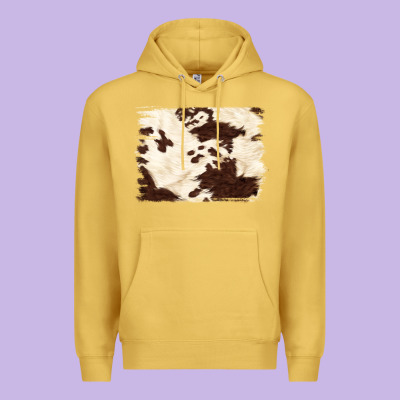 Brown Cowhide Background Premium Hoodie Designed By Nancycooperartshop