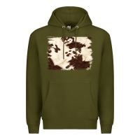 Army Green brown cowhide background Premium Hoodie - NancyCooperArtShop