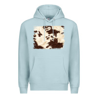 Blue Mist brown cowhide background Premium Hoodie - NancyCooperArtShop