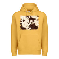 Mustard brown cowhide background Premium Hoodie - NancyCooperArtShop