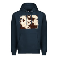 Navy brown cowhide background Premium Hoodie - NancyCooperArtShop