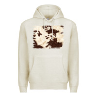 Oatmeal Heather brown cowhide background Premium Hoodie - NancyCooperArtShop