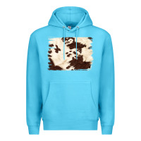 Ocean Blue brown cowhide background Premium Hoodie - NancyCooperArtShop