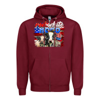 Burgundy red white moo Zipper Hoodie - AdoDesignShop