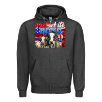 Charcoal Heather red white moo Zipper Hoodie - AdoDesignShop