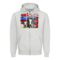 Dove Grey red white moo Zipper Hoodie - AdoDesignShop
