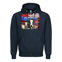 Navy red white moo Zipper Hoodie - AdoDesignShop