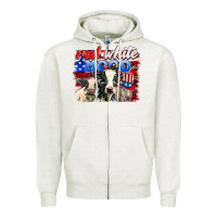 Oatmeal Heather red white moo Zipper Hoodie - AdoDesignShop