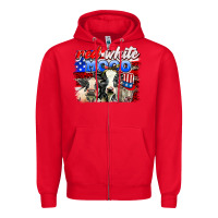 Red red white moo Zipper Hoodie - AdoDesignShop