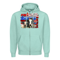 Seafoam red white moo Zipper Hoodie - AdoDesignShop