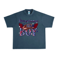 Midnight Navy American boy with cowboy Urban Heavy Tee - texasbilliewilder