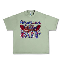 Oil Green American boy with cowboy Urban Heavy Tee - texasbilliewilder