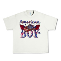 Pistachio American boy with cowboy Urban Heavy Tee - texasbilliewilder