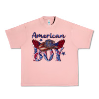 Salmon American boy with cowboy Urban Heavy Tee - texasbilliewilder