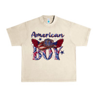 Sandshell American boy with cowboy Urban Heavy Tee - texasbilliewilder