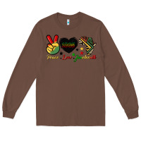 Chestnut peace love juneteenth 1865 Long Sleeve Tee - HRA Design Shop