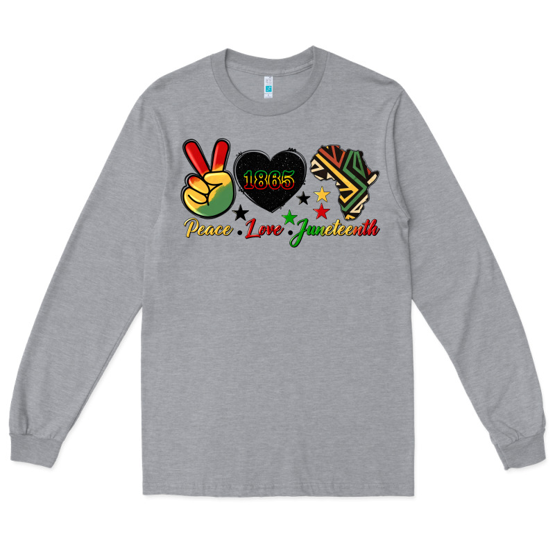 Peace Love Juneteenth 1865 Long Sleeve Tee by HRA Design Shop | Teevron