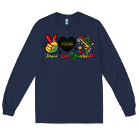 Navy peace love juneteenth 1865 Long Sleeve Tee - HRA Design Shop
