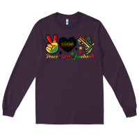 Plum peace love juneteenth 1865 Long Sleeve Tee - HRA Design Shop