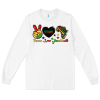 White peace love juneteenth 1865 Long Sleeve Tee - HRA Design Shop