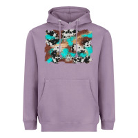Lavender western cowhide turquoise and wood background Heavyweight Hoodie - Artiststas